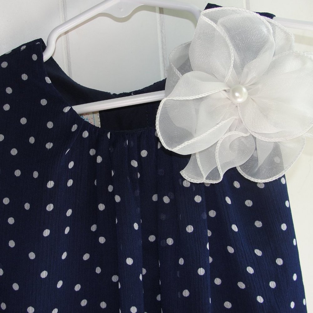 3 for $18..Marmellata Blue Polka Dot Dress Size 4 - Picture 2 of 4